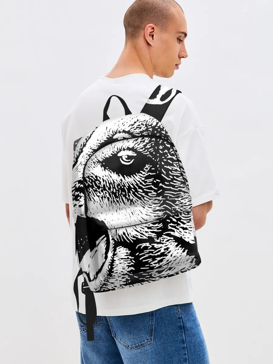 Рюкзак джинсовый / Черный медведь