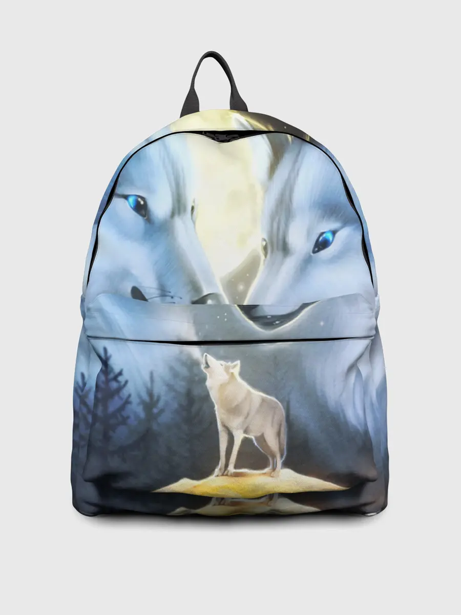 Рюкзак джинсовый / ВОЛК В НОЧИ