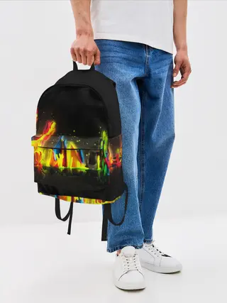 Рюкзак джинсовый / КРАСКИ В НЕОНЕ