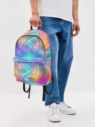 Рюкзак джинсовый / Узоры / Абстракция /Неон