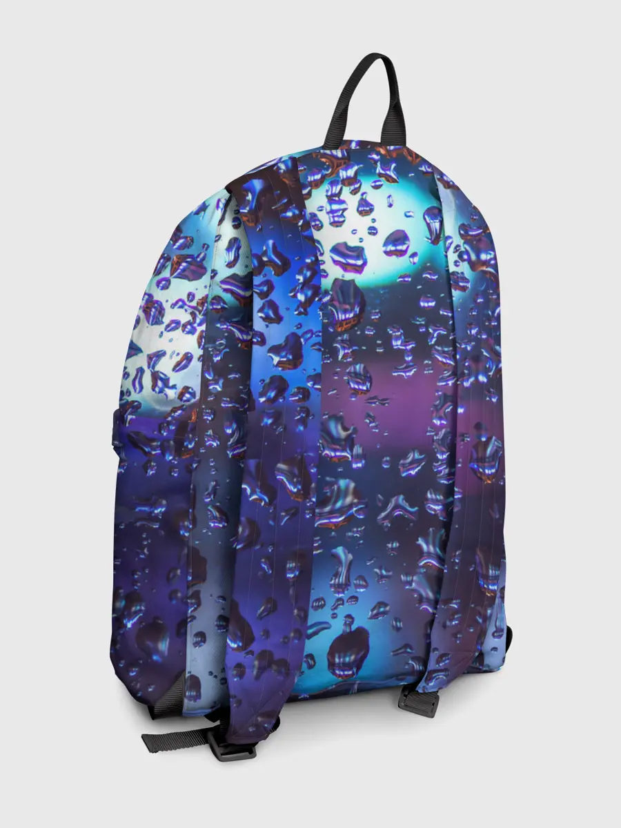 Рюкзак джинсовый / Капли на стекле макро