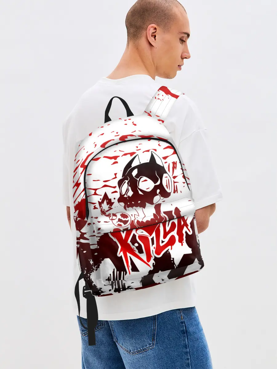 Рюкзак джинсовый / KILLA красные следы