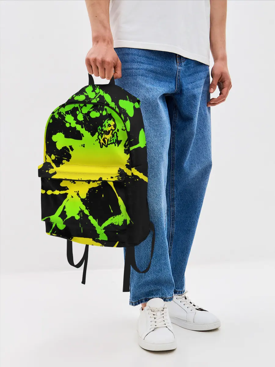Рюкзак джинсовый / KILLA зеленые брызги