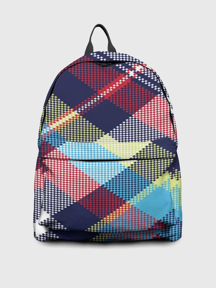 Рюкзак джинсовый / Клетка / Текстура в клетку #2