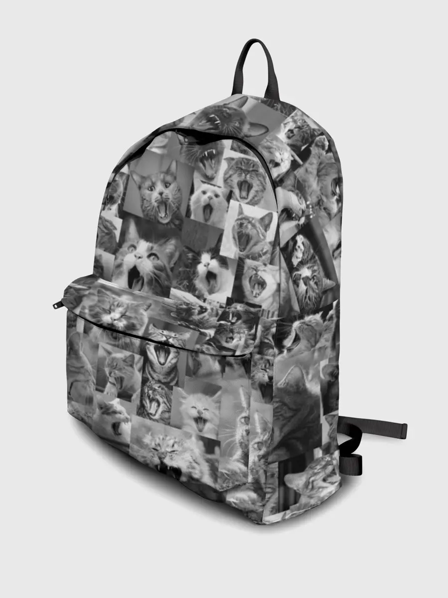 Рюкзак джинсовый / Неко ахегао чб