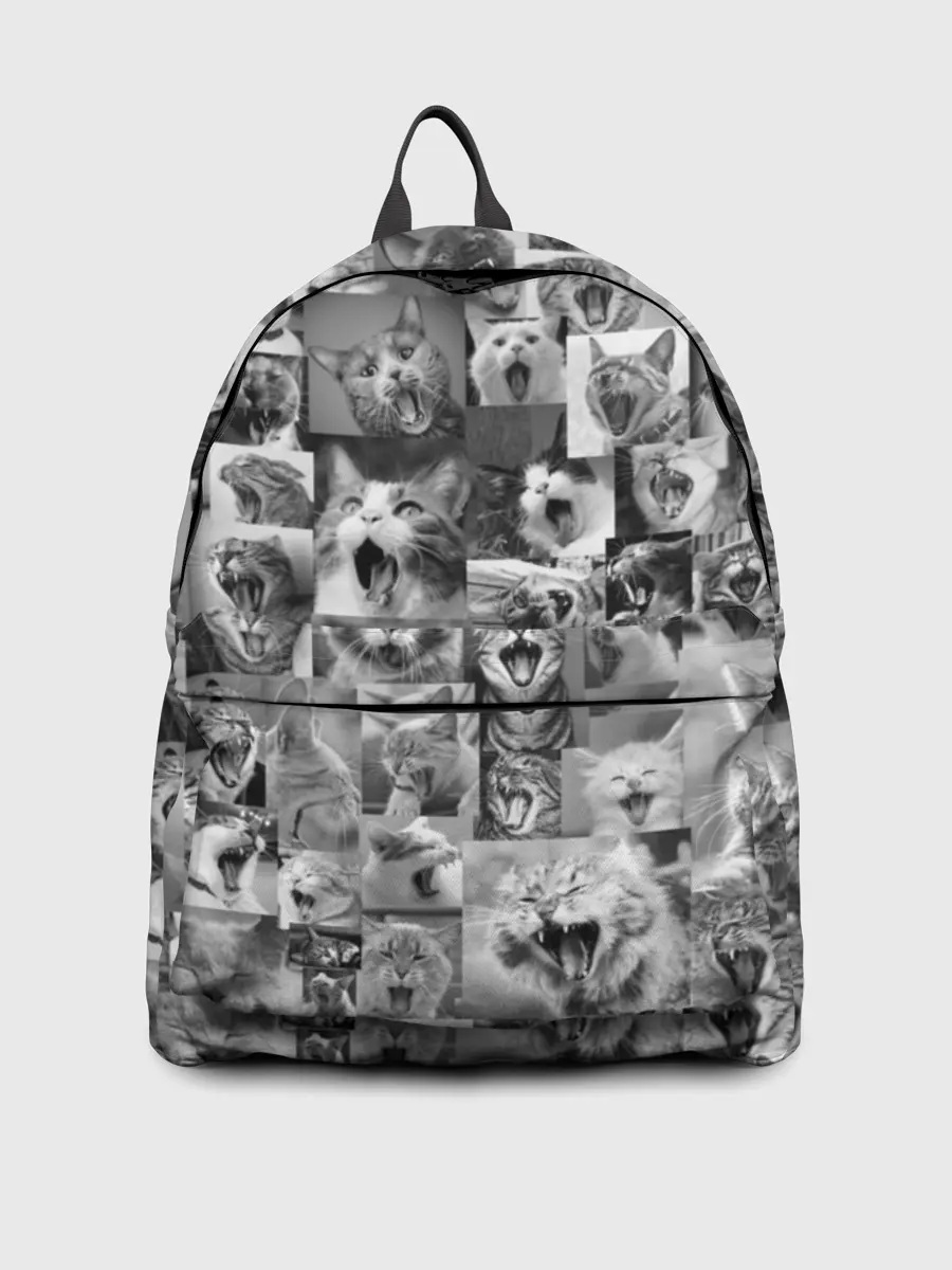 Рюкзак джинсовый / Неко ахегао чб