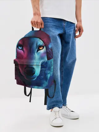 Рюкзак джинсовый / ВЗГЛЯД ВОЛКА