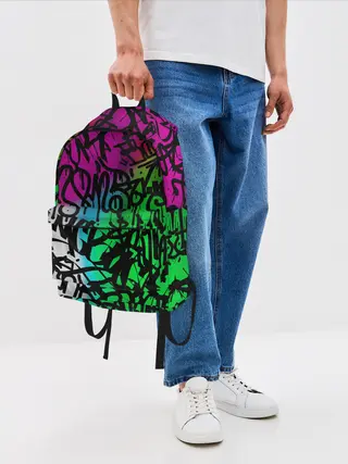 Рюкзак джинсовый / Стена граффити