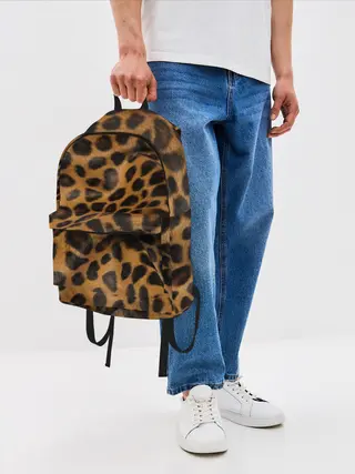 Рюкзак джинсовый / Леопард