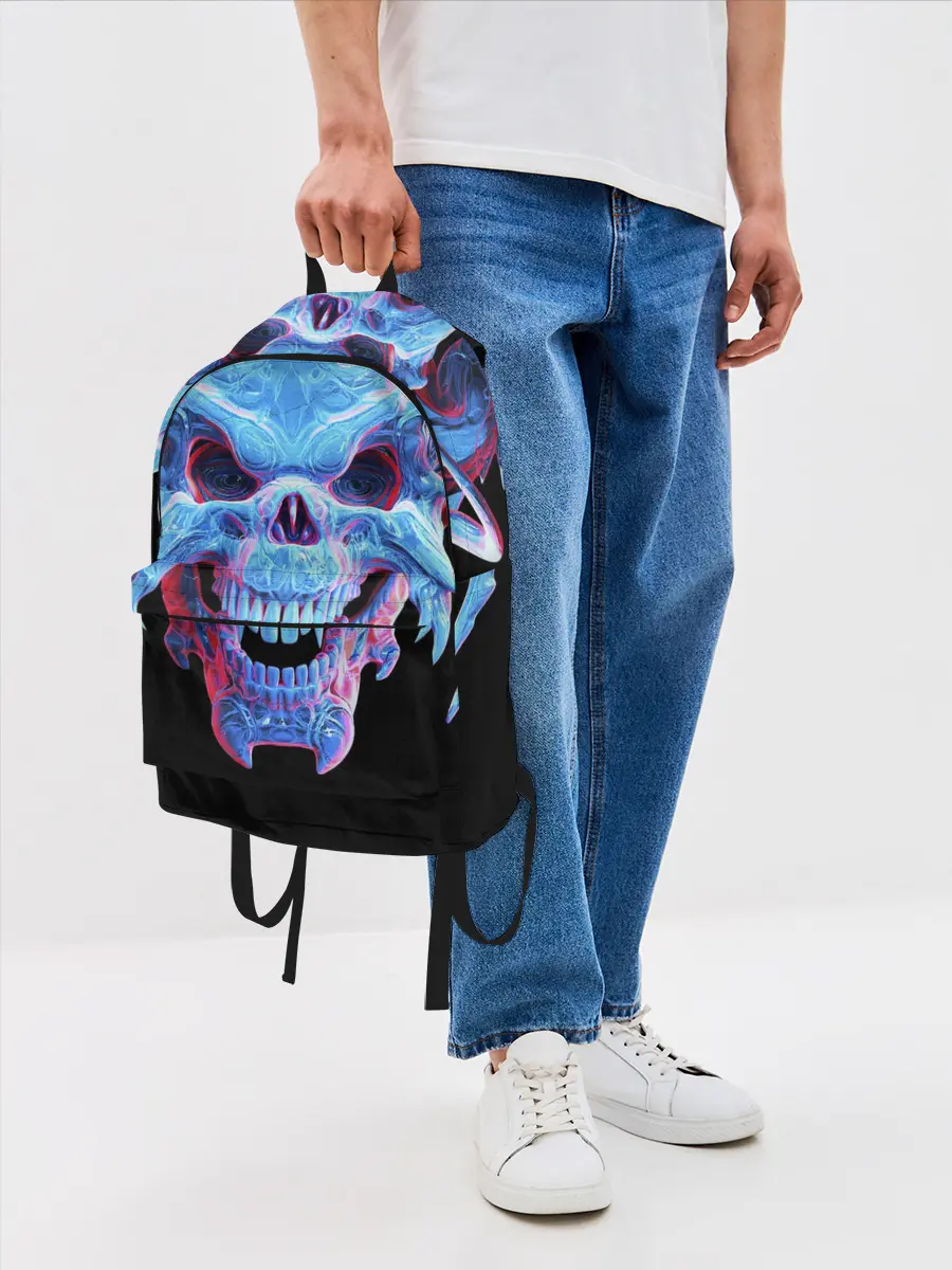 Рюкзак джинсовый / Череп Психоделика