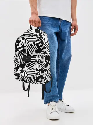 Рюкзак джинсовый / Хаотичные линии