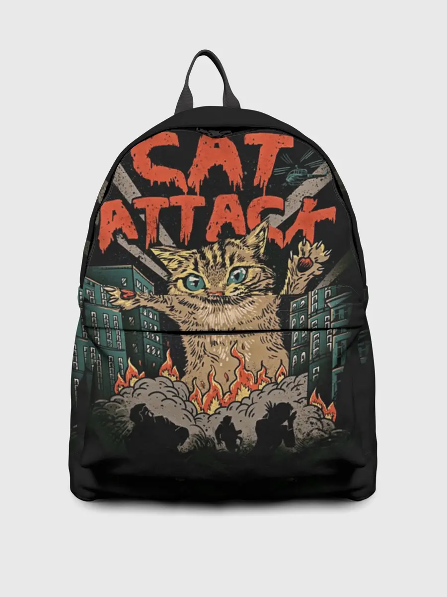 Рюкзак джинсовый / Нападение гигантского котика