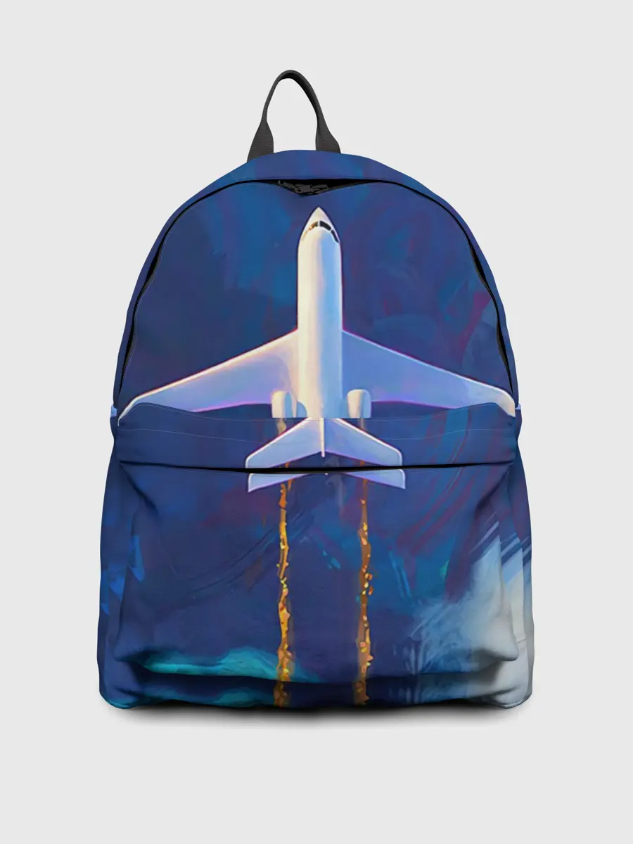 Рюкзак джинсовый / Самолёт на небе