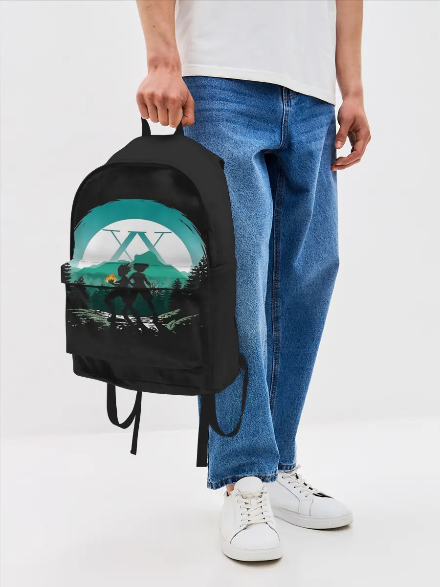 Рюкзак джинсовый / HH в круге бирюзовом