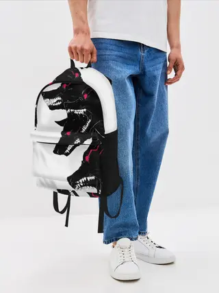 Рюкзак джинсовый / Волки