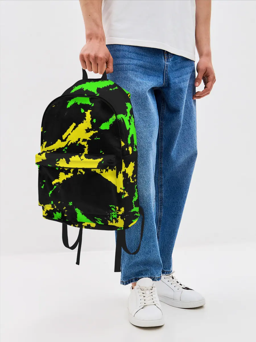 Рюкзак джинсовый / Желто-зеленый