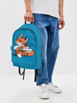 Рюкзак джинсовый / Лисья семья