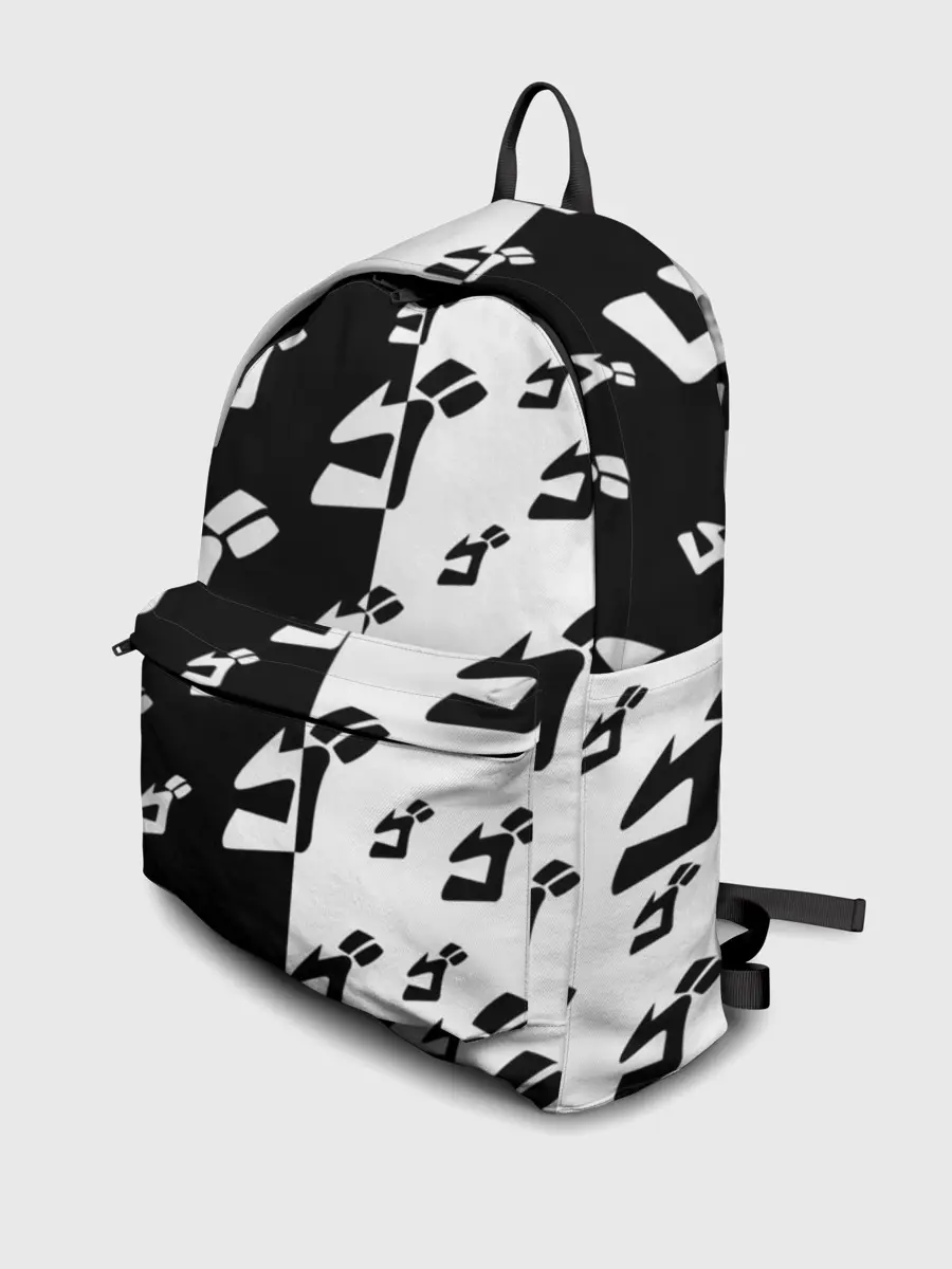 Рюкзак джинсовый / Паттерн ДжоДжо черно-белый