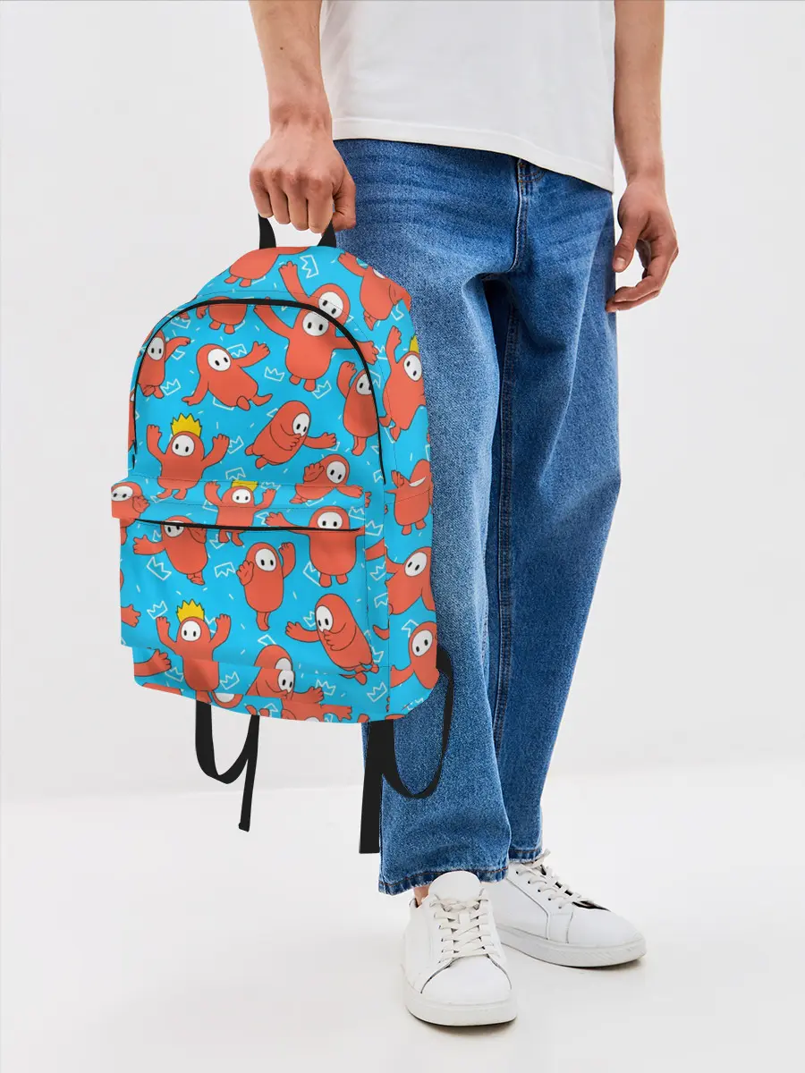 Рюкзак джинсовый / Fall guys red