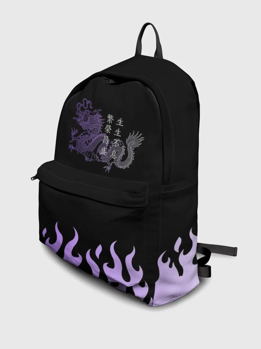 Рюкзак джинсовый / Дракон и огонь