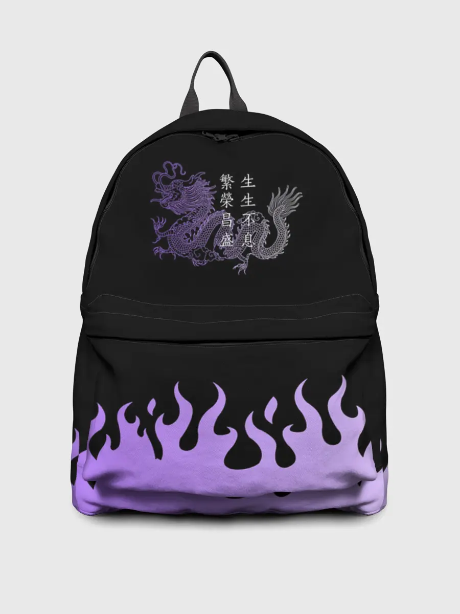 Рюкзак джинсовый / Дракон и огонь