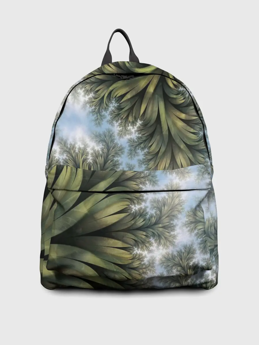 Рюкзак джинсовый / Зеленые листья