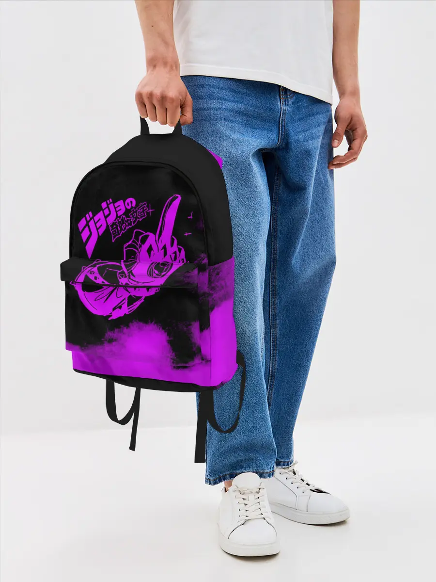 Рюкзак джинсовый / Джоджо fuck фиолетовый