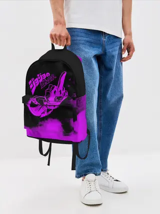 Рюкзак джинсовый / Джоджо fuck фиолетовый