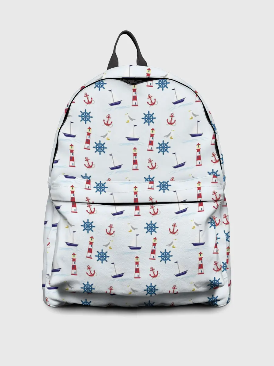 Рюкзак джинсовый / Кораблики да маяки