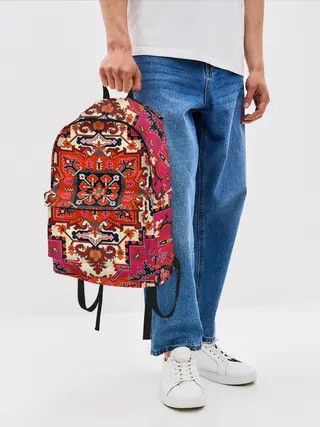 Рюкзак джинсовый / Бордовый ковер