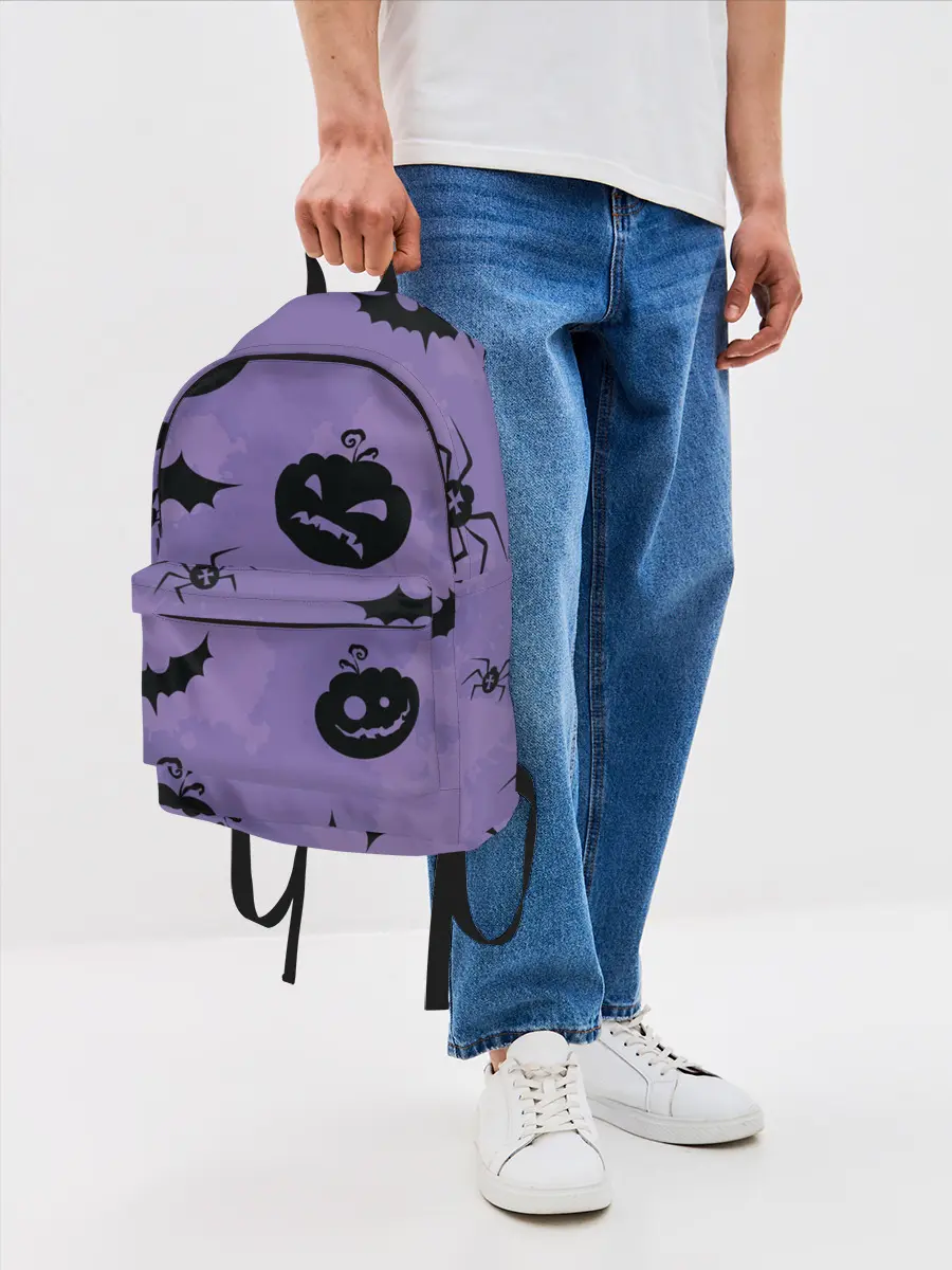 Рюкзак джинсовый / Фиолетовый хэллоуин