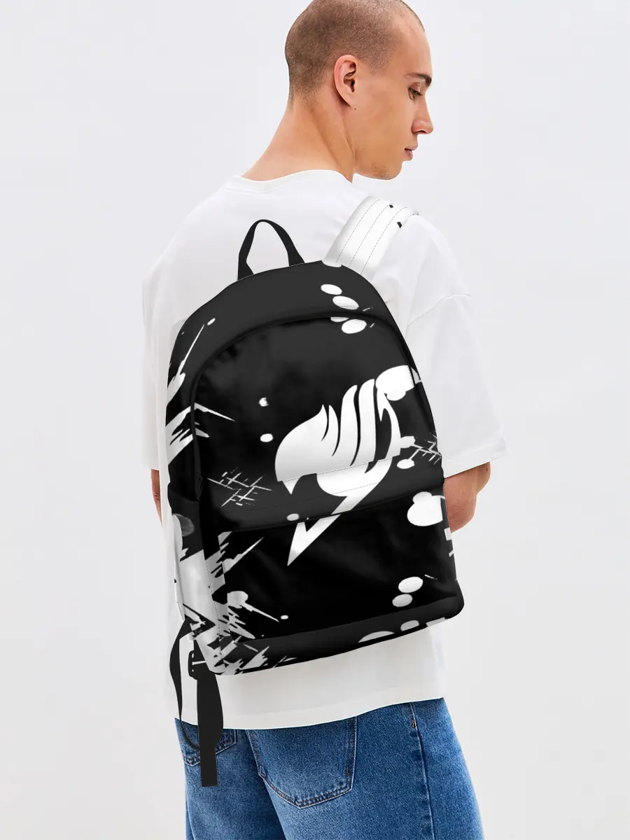 Рюкзак джинсовый / Хвост Феи геометрия в чб