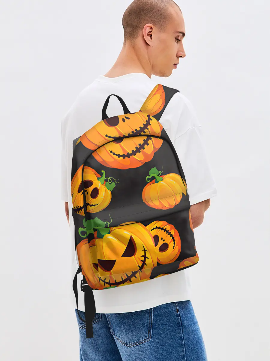 Рюкзак джинсовый / Весёлые тыквы