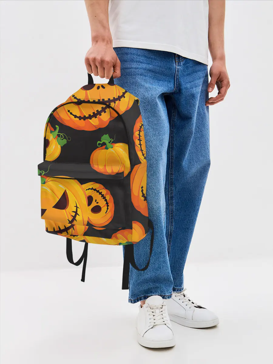 Рюкзак джинсовый / Весёлые тыквы