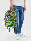 Рюкзак джинсовый / Красочные узоры/абстракционизм