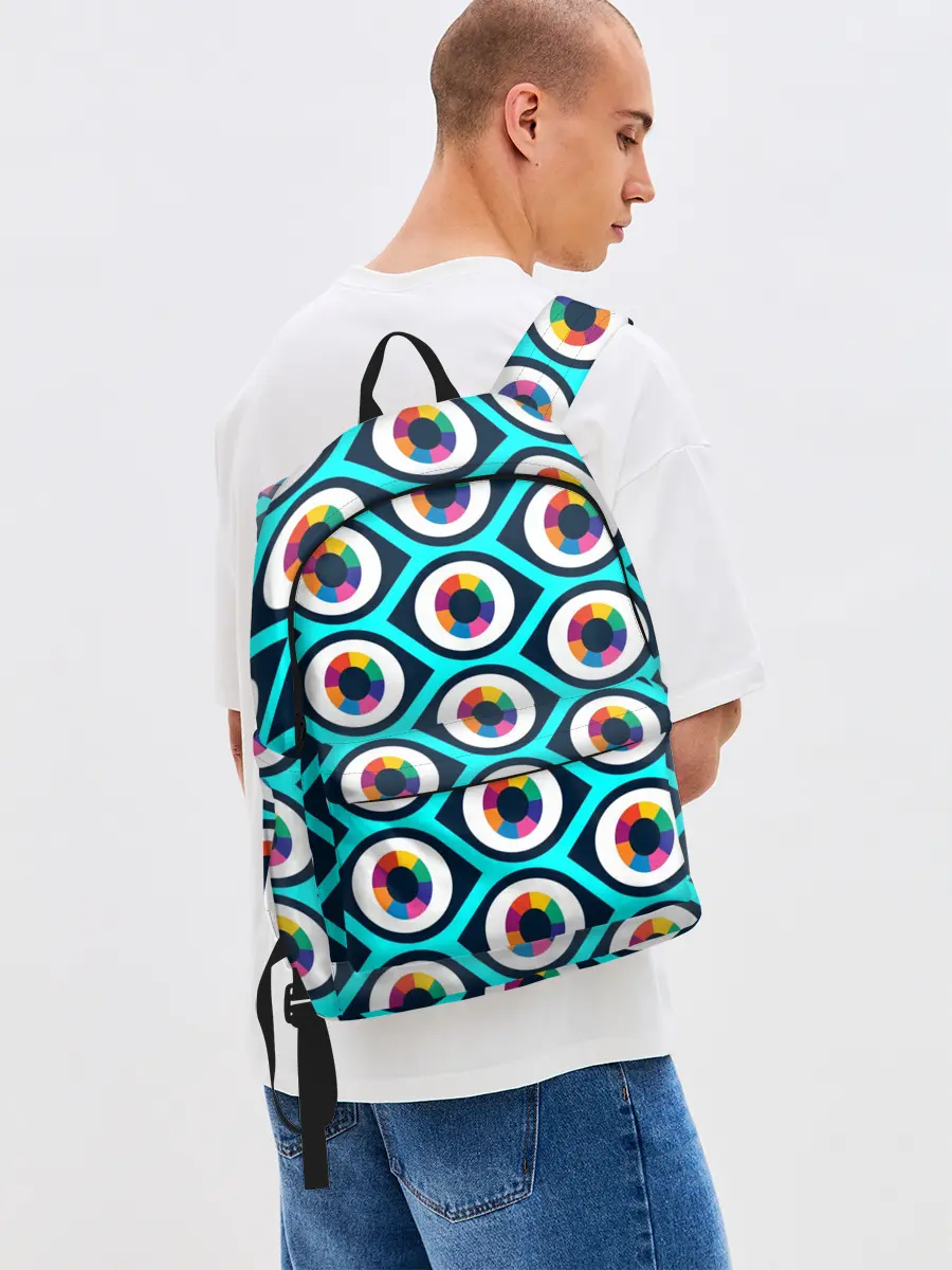 Рюкзак джинсовый / Глаза паттерн