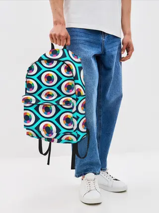 Рюкзак джинсовый / Глаза паттерн