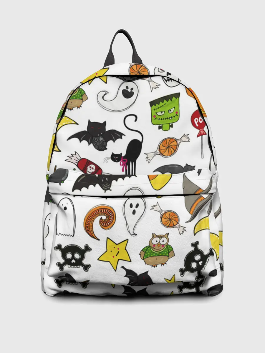 Рюкзак джинсовый / Хэллоуин паттерн