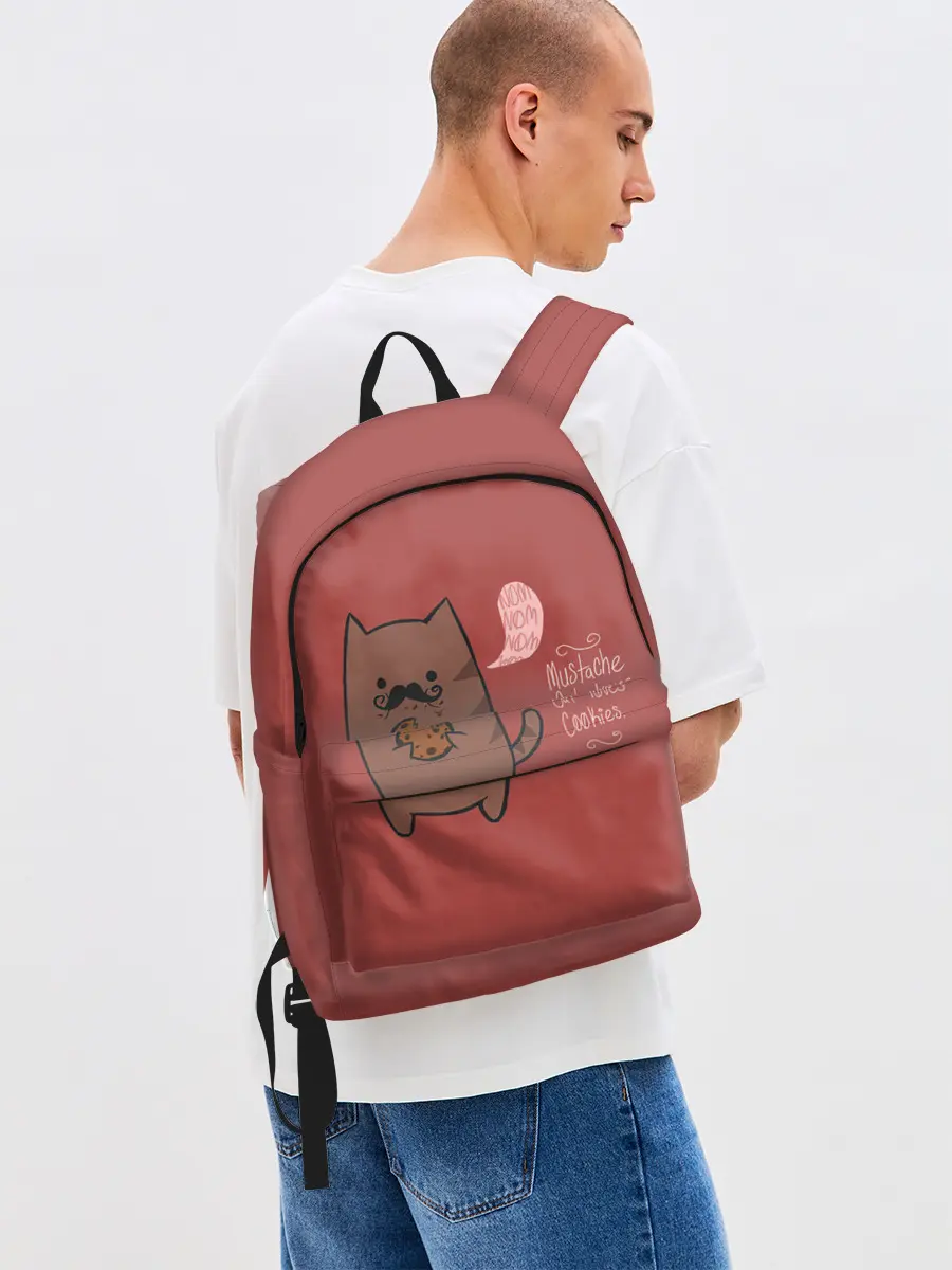 Рюкзак джинсовый / Котик любит печеньки