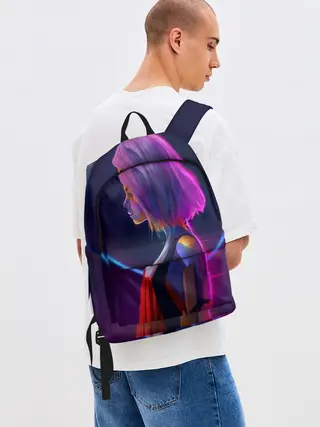 Рюкзак джинсовый / Девушка в неоне