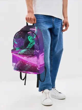 Рюкзак джинсовый / Неоновый Самурай