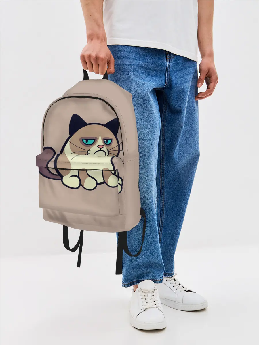 Рюкзак джинсовый / Великий Grumpy Cat