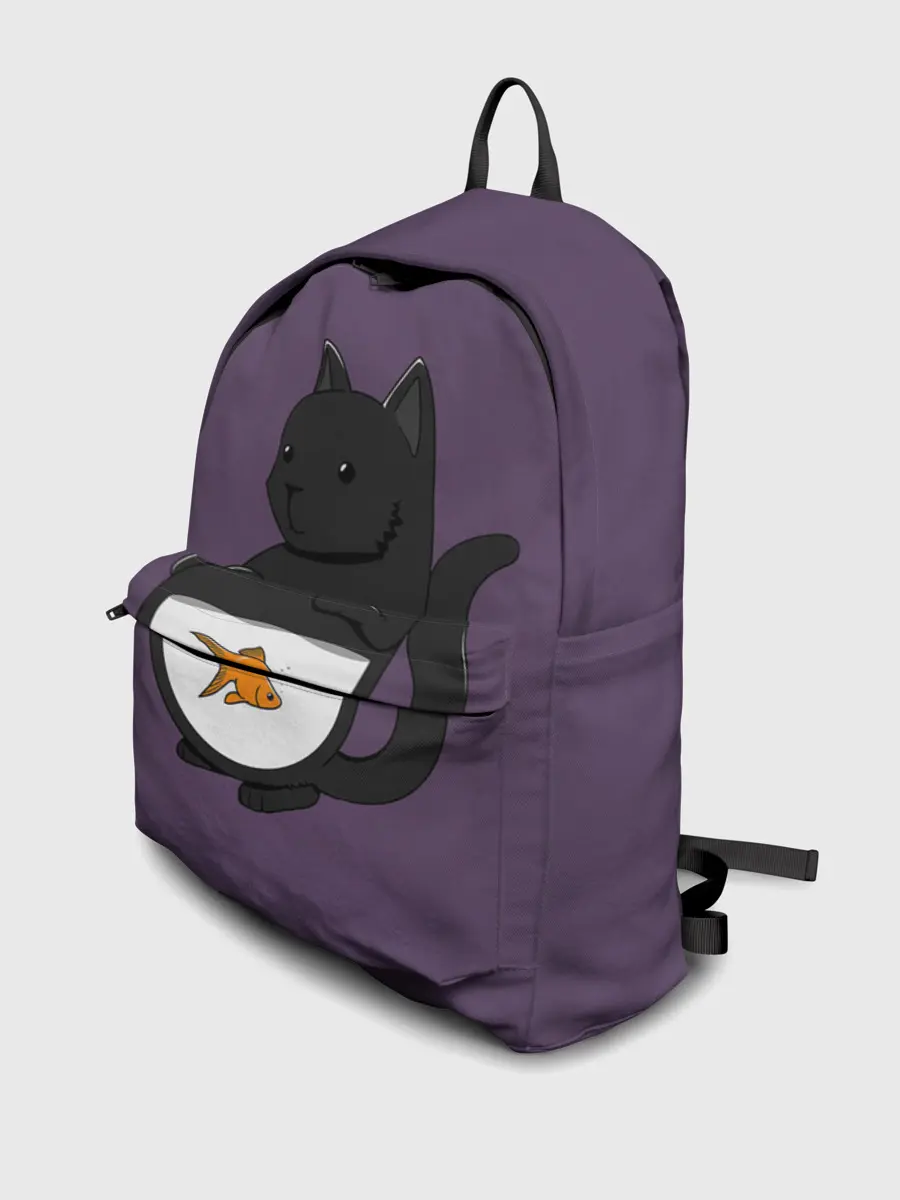 Рюкзак джинсовый / Довольный кот