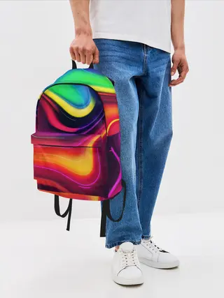 Рюкзак джинсовый / Неоновые пятна