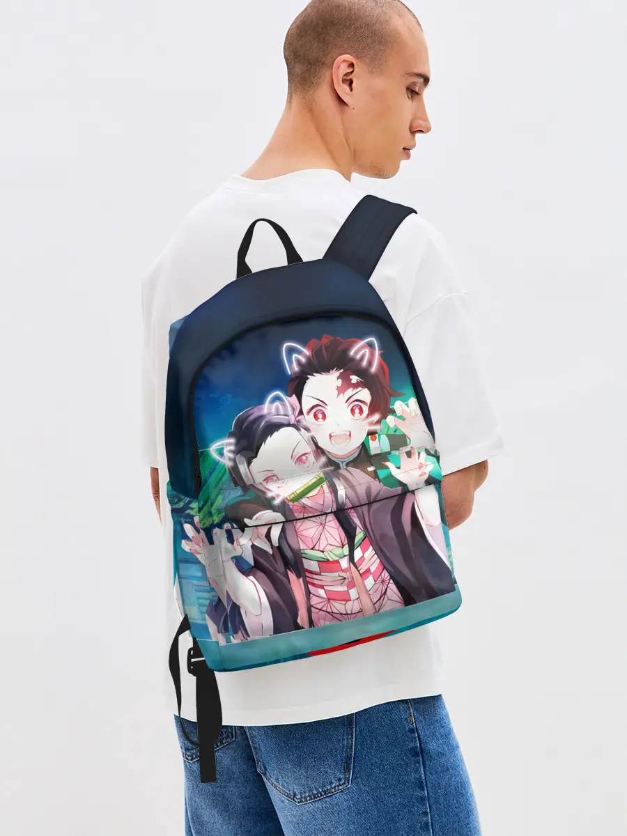 Рюкзак джинсовый / Убийца демонов милые брат и сестра