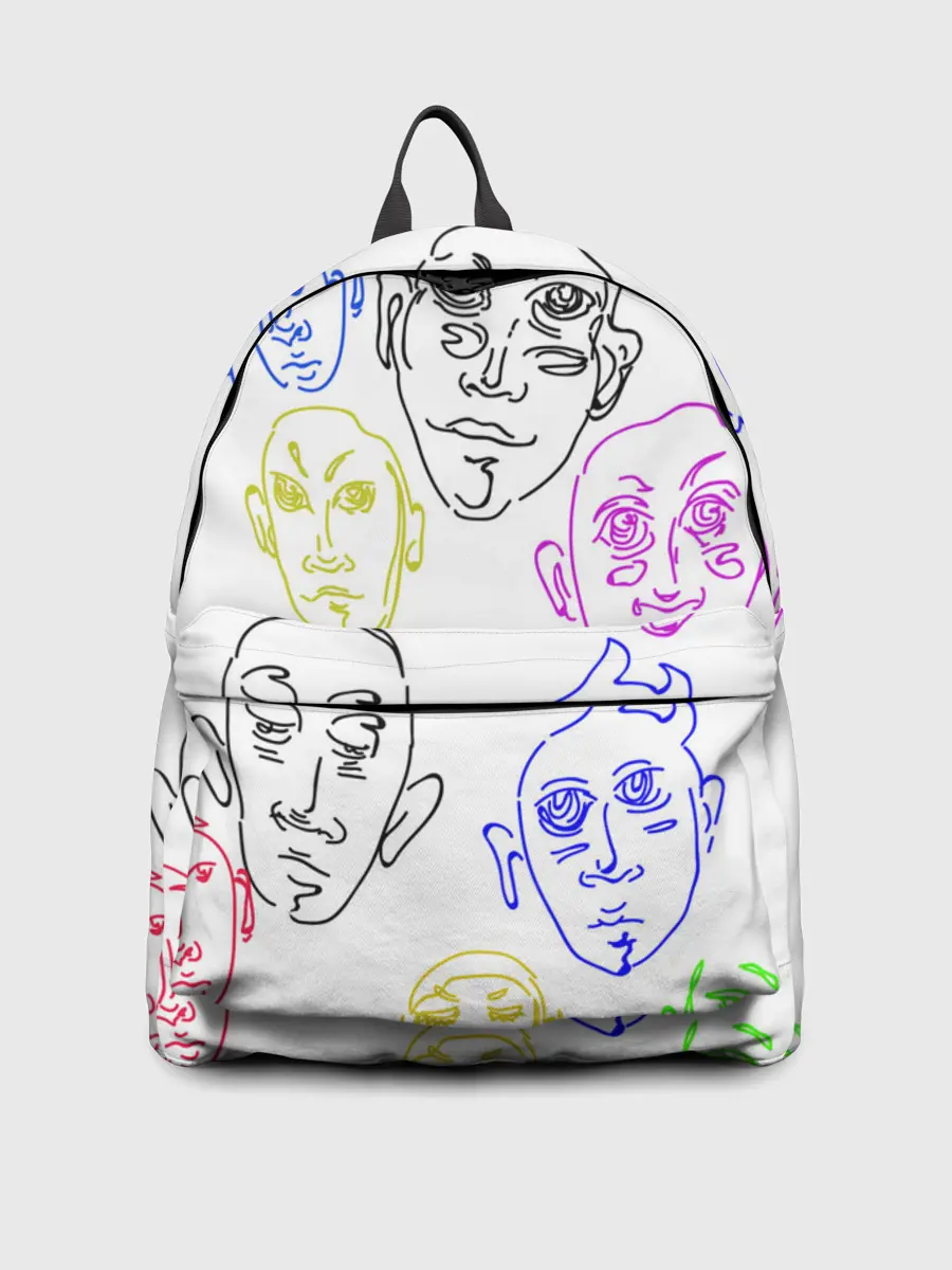 Рюкзак джинсовый / Цветные лица