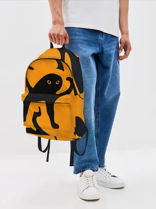 Рюкзак джинсовый / Кот- мем