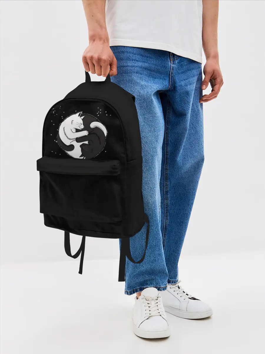 Рюкзак джинсовый / Коты Инь Янь