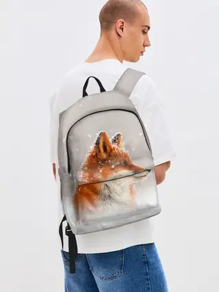 Рюкзак джинсовый / Лиса и снег