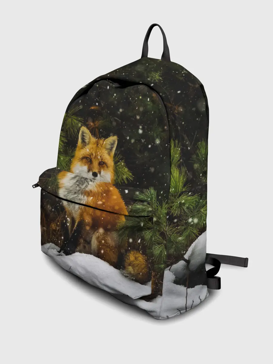 Рюкзак джинсовый / Лиса и снег